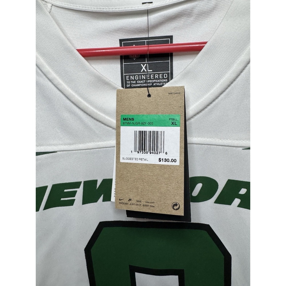 New Men's New York Jets Aaron Rodgers White Nike Game Jersey Size XL Retail $130 - Picture 10 of 10